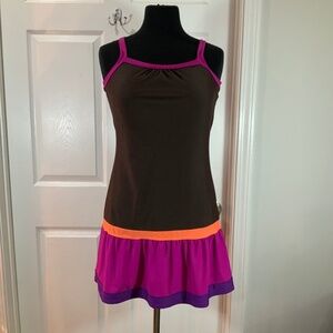 Prana Mauve Colorblock Swim Dress Size Small